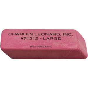 Natural Rubber Pink Wedge Erasers, Large, Box of 12