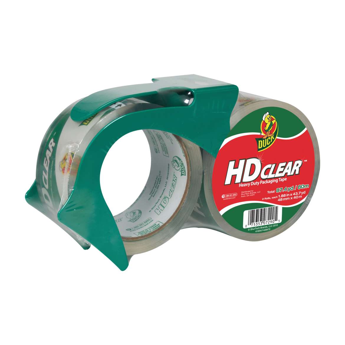 HD Clear™ Heavy Duty Packaging Tape with Dispenser - Clear, 2 pk, 1.88 in. x 43 yd. Image