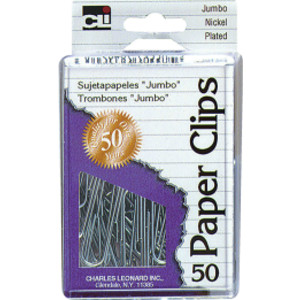 Jumbo Paper Clips, Pack of 50, Silver