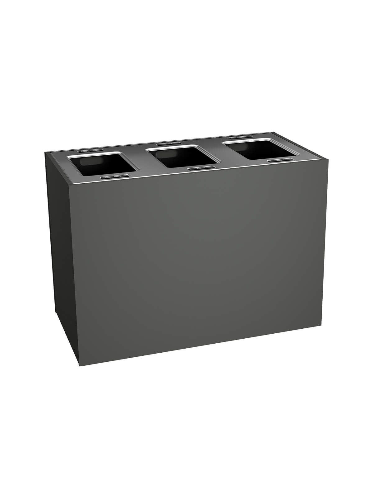 ARISTATA – Triple – Kit – Xl – Cans & Bottles-Paper-Waste – Full – Slate-Stainless Steel