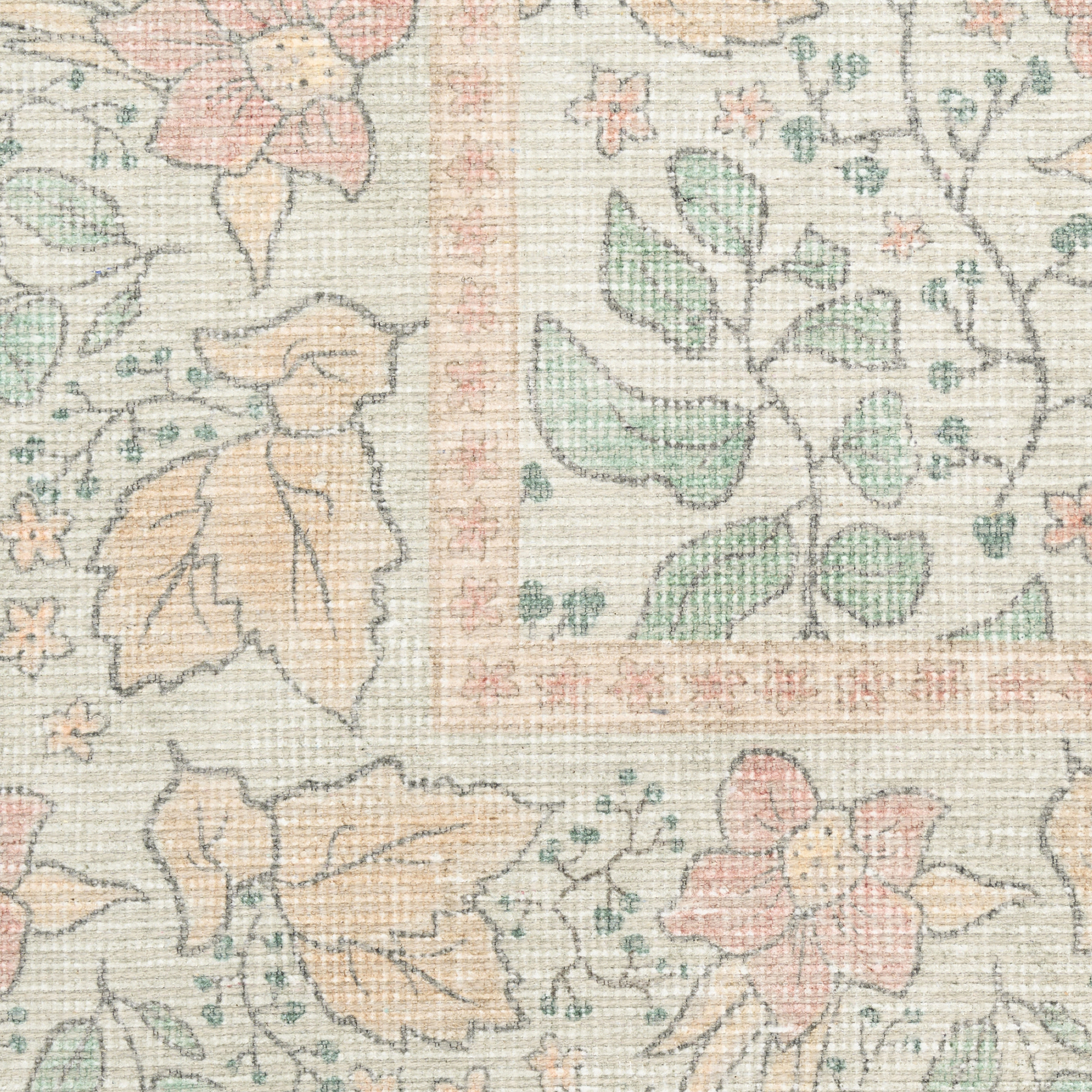 Nourison Botanical Washables 7'6" x 9'10" Green Multicolor Farmhouse Indoor Rug
