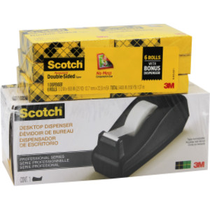 Double Sided Tape Refill Rolls, 6 Count with Desktop Dispenser