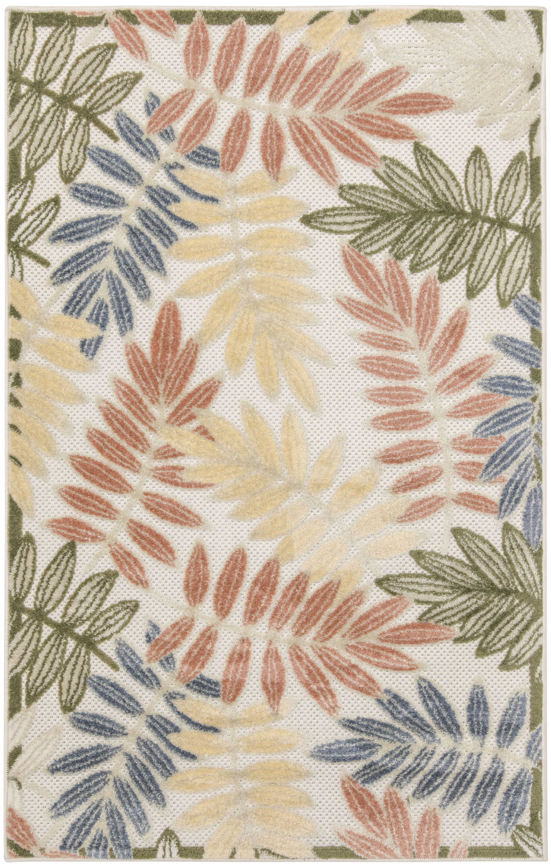 Nourison Aloha 2'8" x 4' Ivory Rose Modern Rug