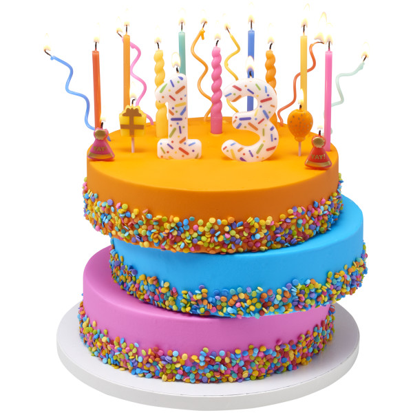 1 Rainbow Sprinkle Numeral Candles