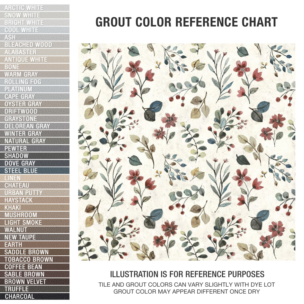 Garden Whisper 9.75x9.75 Square Porcelain Floor and Wall Digital Pattern