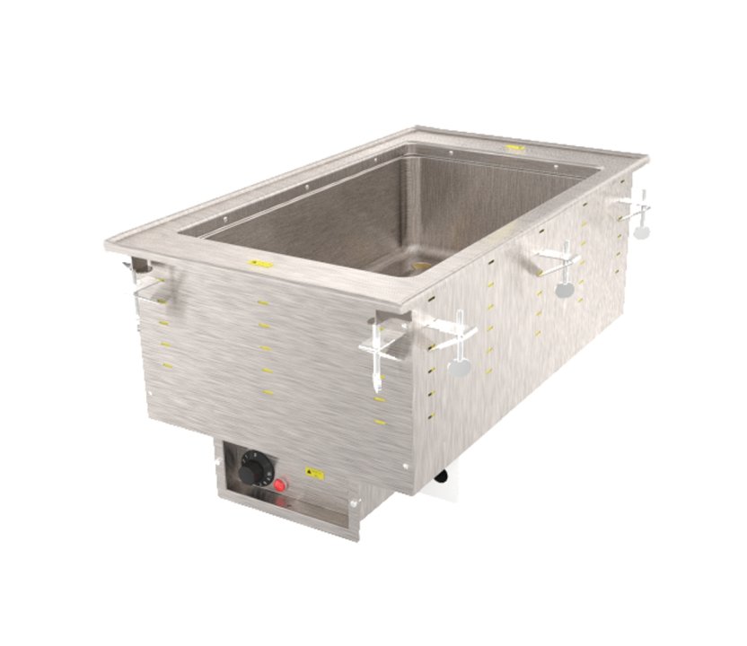 One-well 208-volt 625-watt modular drop-in hot well with standard drain and infinite controls