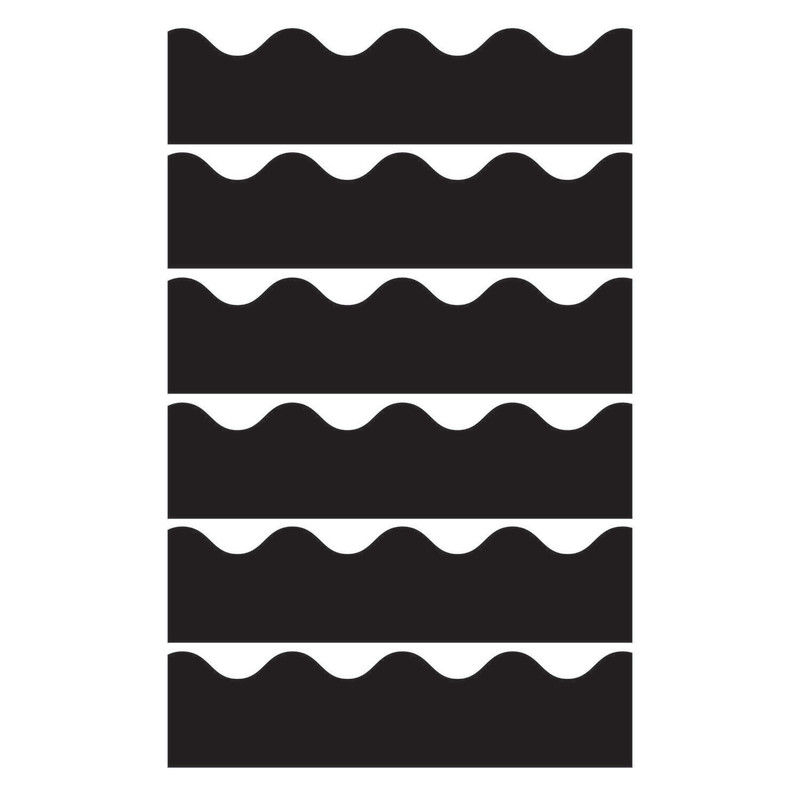 Black Scalloped Border, 39 Feet Per Pack, 6 Packs