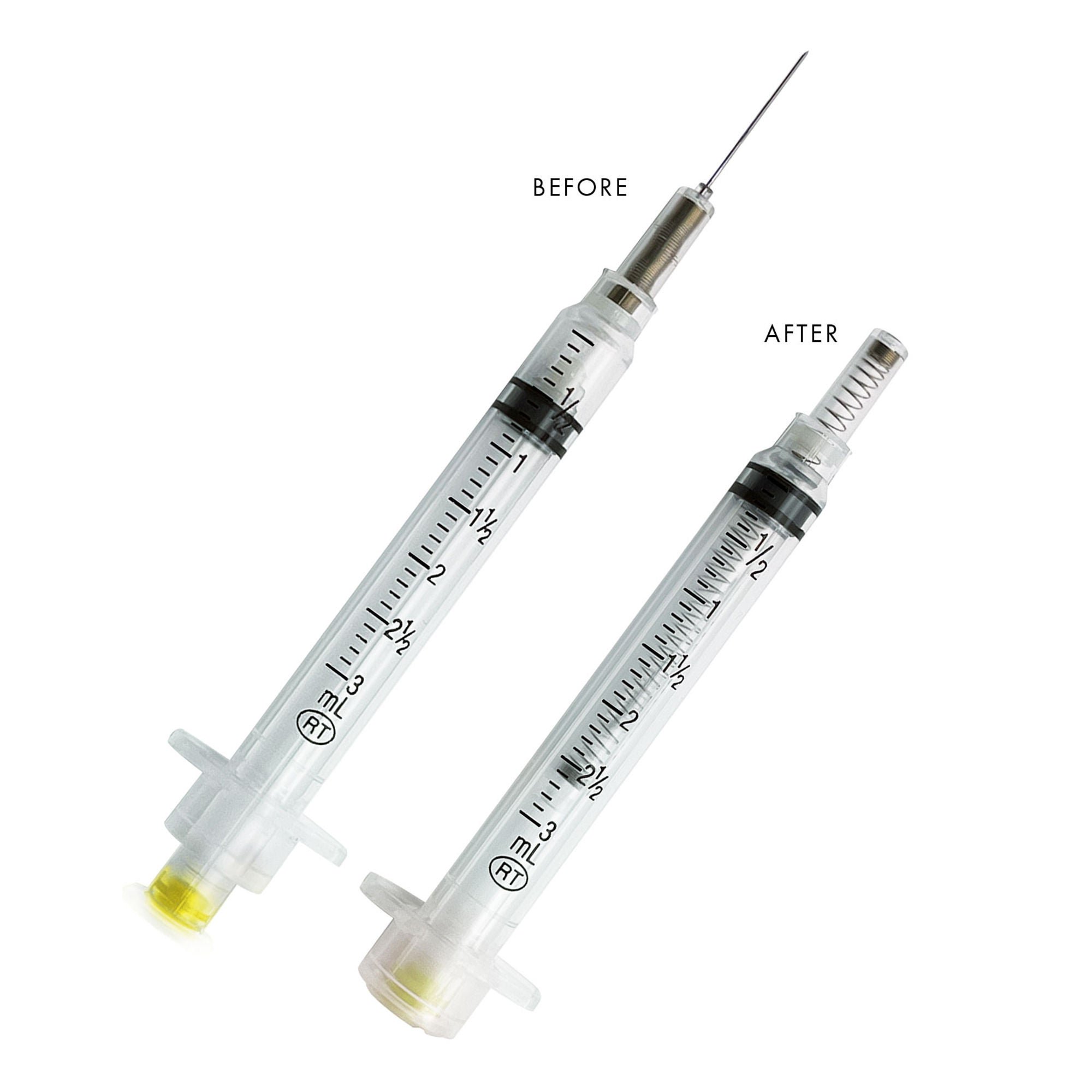 VanishPoint® 3 mL Syringe with Hypodermic Needle, 20 Gauge, 1 Inch Needle Length