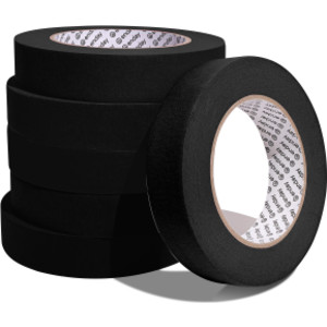 Masking Tape, 1" x 60 Yards, Black, Pack of 6