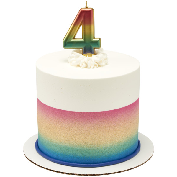 4 Metallic Numeral Candles