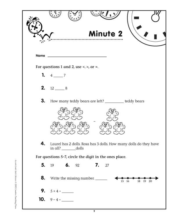 math minutes grade 2