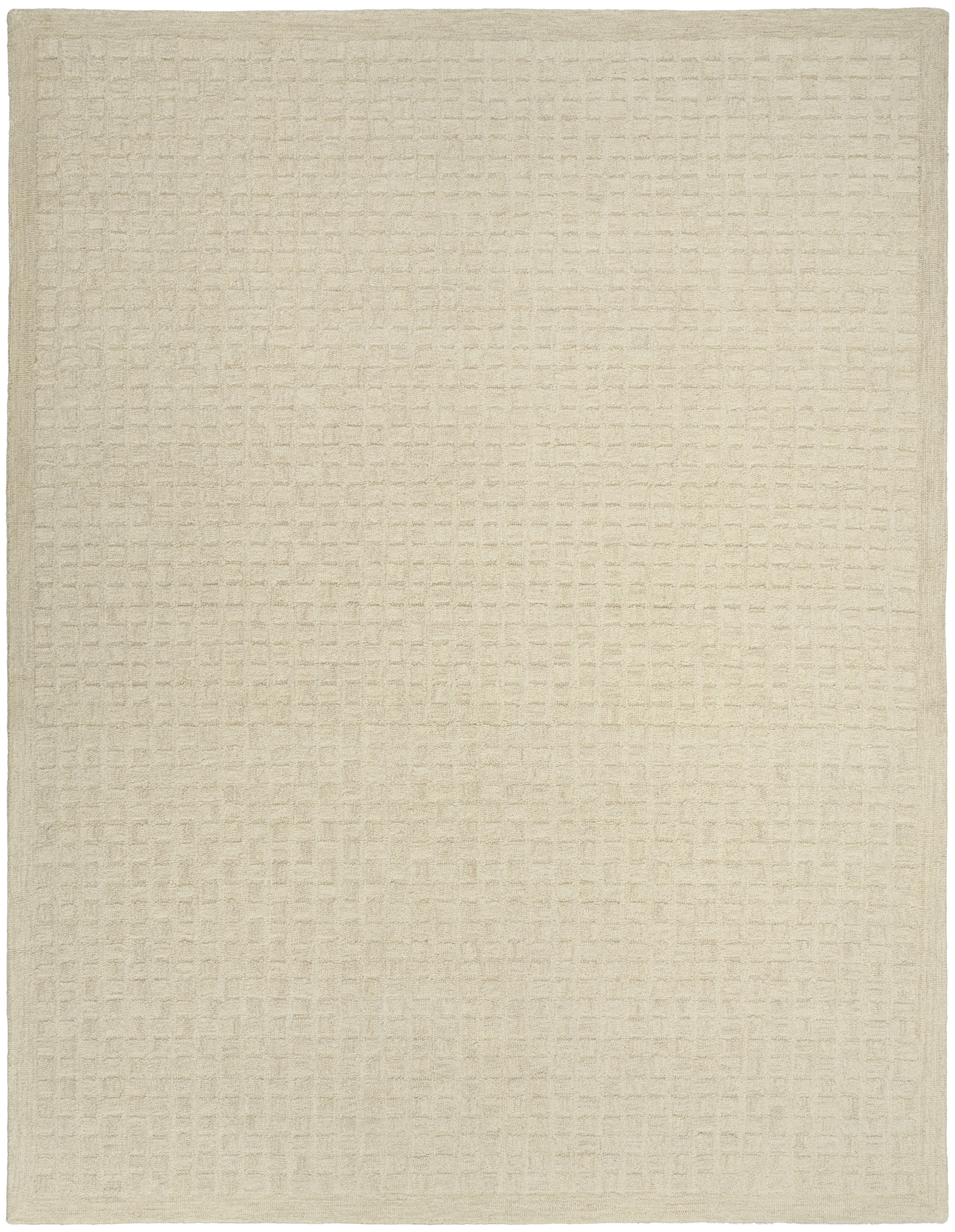 DKNY Pure Grids 7'9" x 9'9" Ivory Beige Contemporary Indoor Rug