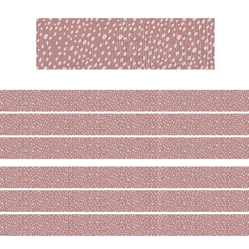 Classroom Cottage Vintage Rose Dots Straight Border Trim, 35 Feet Per Pack, 6 Packs