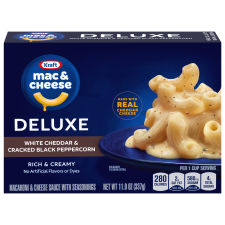 Kraft Deluxe White Cheddar & Cracked Black Peppercorn Macaroni & Cheese Dinner, 11.9 oz Box