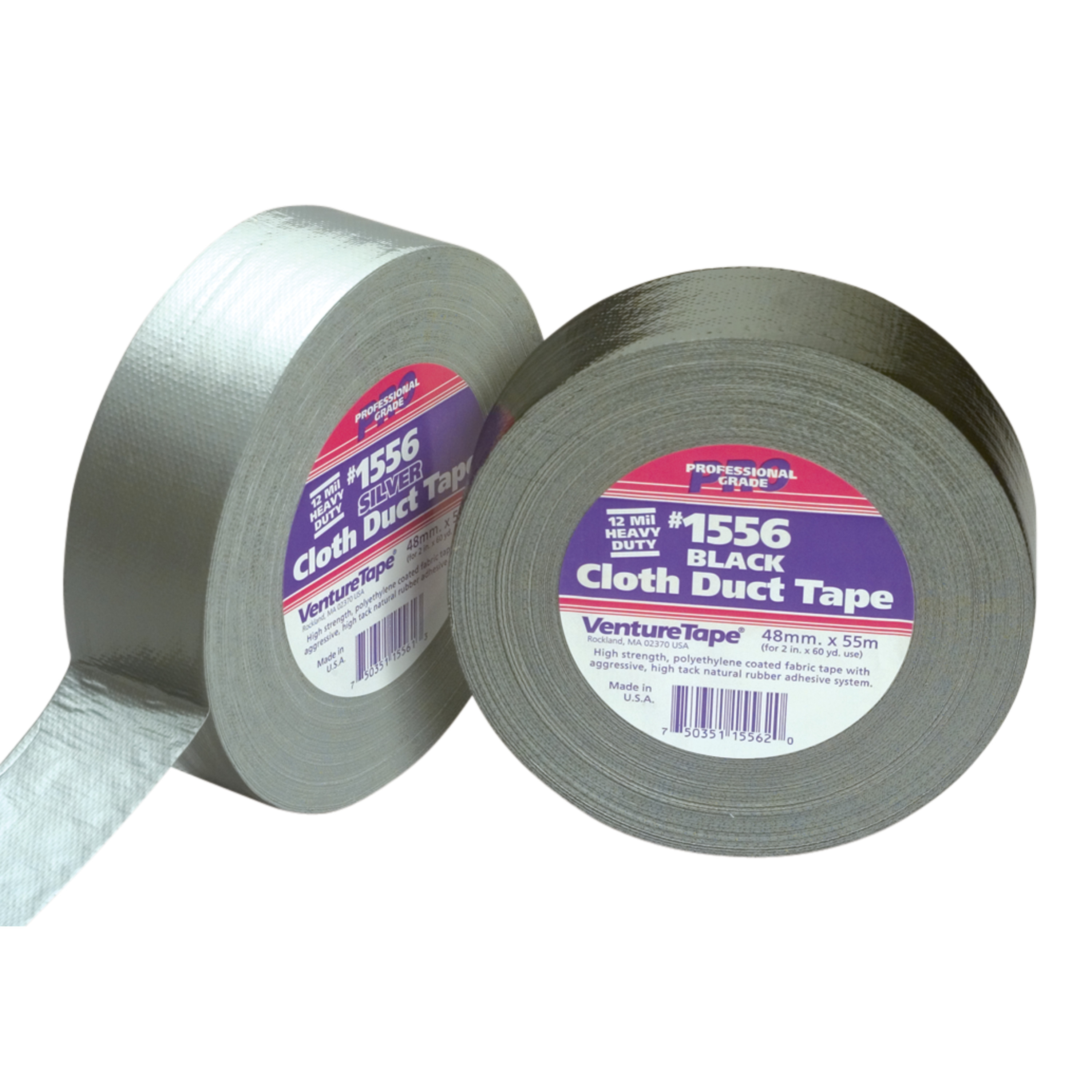 3M™ Venture Tape™ High Performance Cloth Duct Tape 1556, Black, 48 mm x
55 m (1.88 in x 60.1 yd), 24 per case