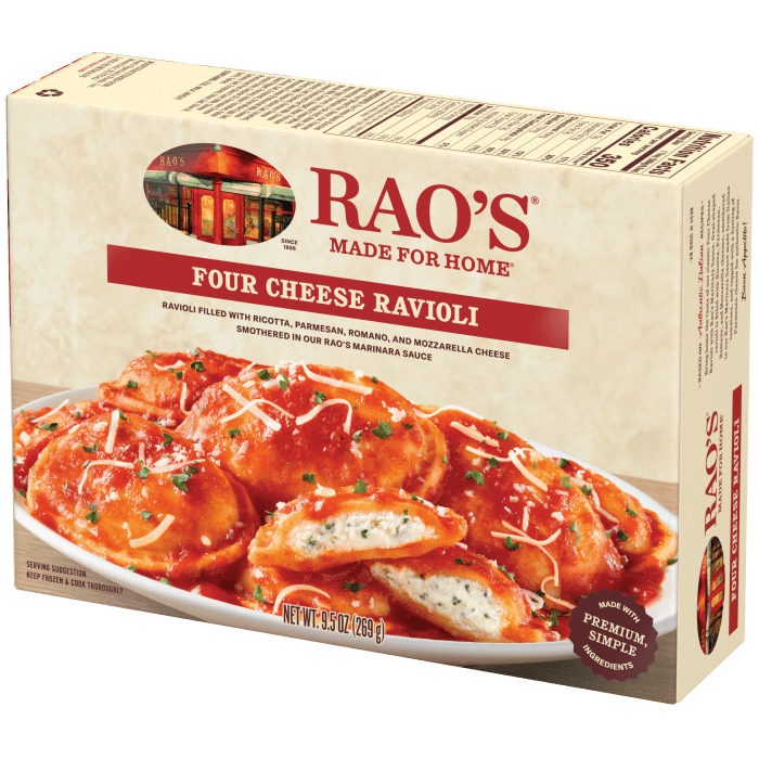 Four Cheese Ravioli Frozen Meal, 9.5 oz - Right angle Image