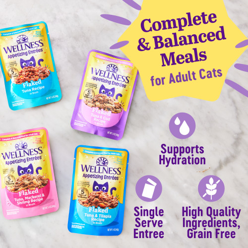 The benifts of Wellness Appetizing Entrees Flaked Tuna, Mackerel & Shrimp