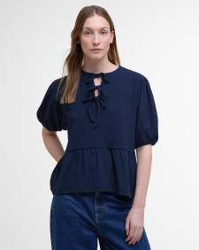 Louise Peplum Blouse Navy