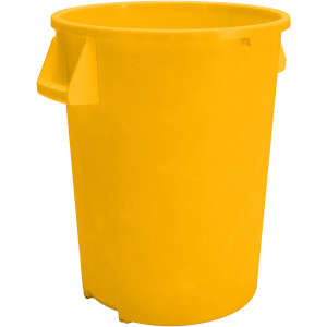 Carlisle, Bronco™, 32 gal, Polyethylene, Yellow, Round, Receptacle