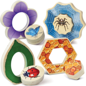 Who's Hiding? Garden Bugs Wooden Puzzles, Set of 4