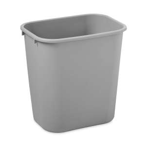 Rubbermaid Commercial, 7gal, Resin, Gray, Rectangle, Receptacle