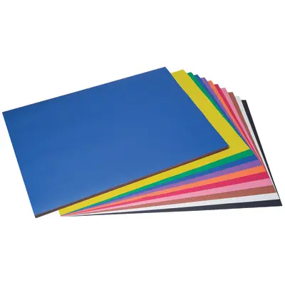 Prang (Formerly SunWorks) Construction Paper, 10 Assorted Colors, 18" x 24", 50 Sheets