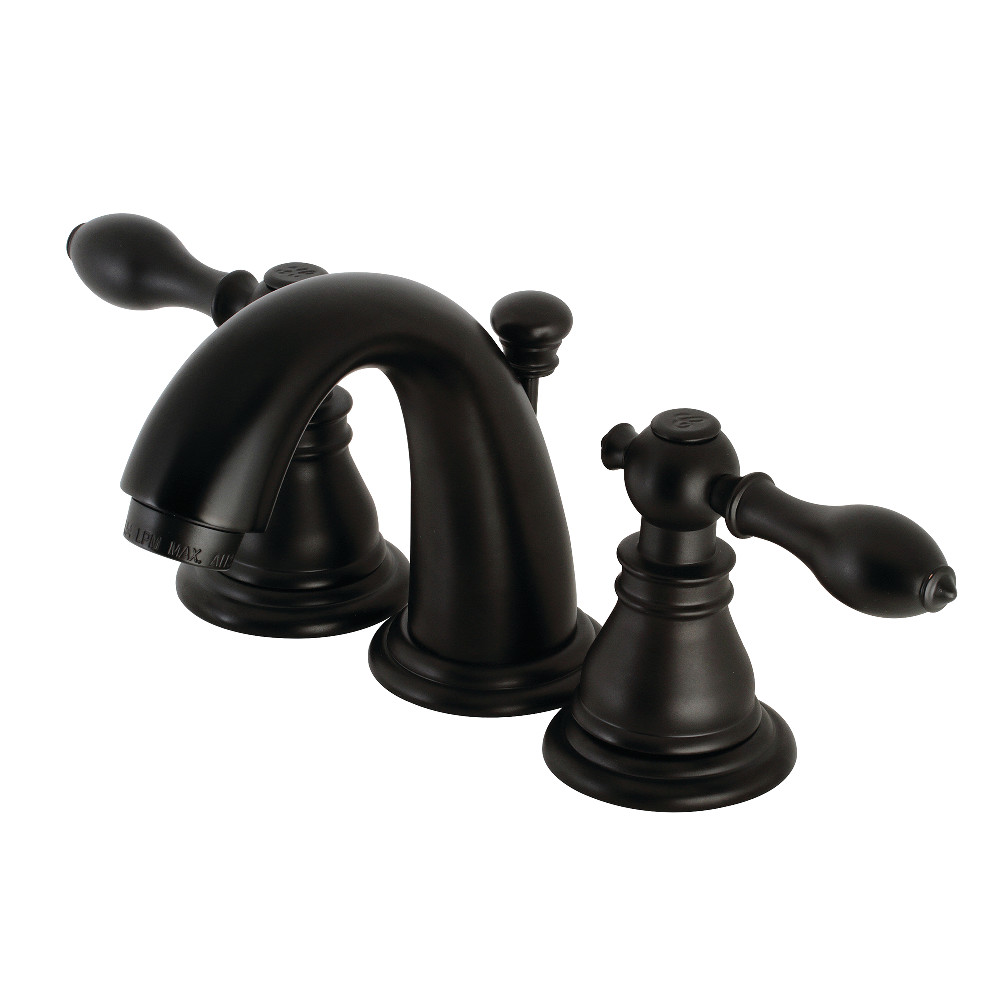 Two-Handle 3-Hole Deck Mount Widespread Bathroom Faucet with Pop-Up Drain, Matte Black with 5 Finish Options