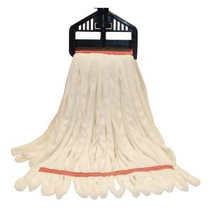 Hillyard, Rough Surface Microfiber Looped-End Wet Mop Head with 1.25" Headband, Large, White