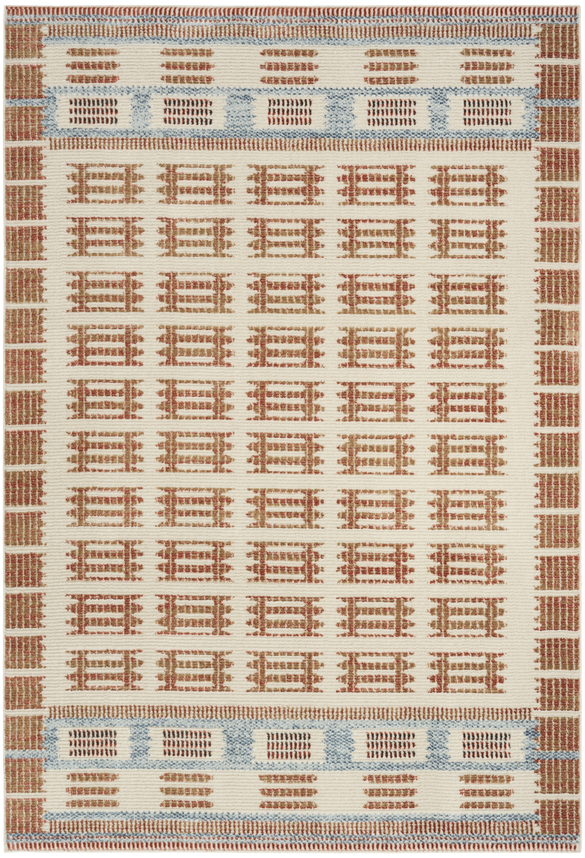 Nourison Nordic 4' x 6' Ivory Rust Modern Indoor Rug