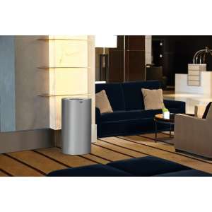 Rubbermaid Commercial, Atrium, Open Top, 21 gal, Metal, Silver, Round, Receptacle