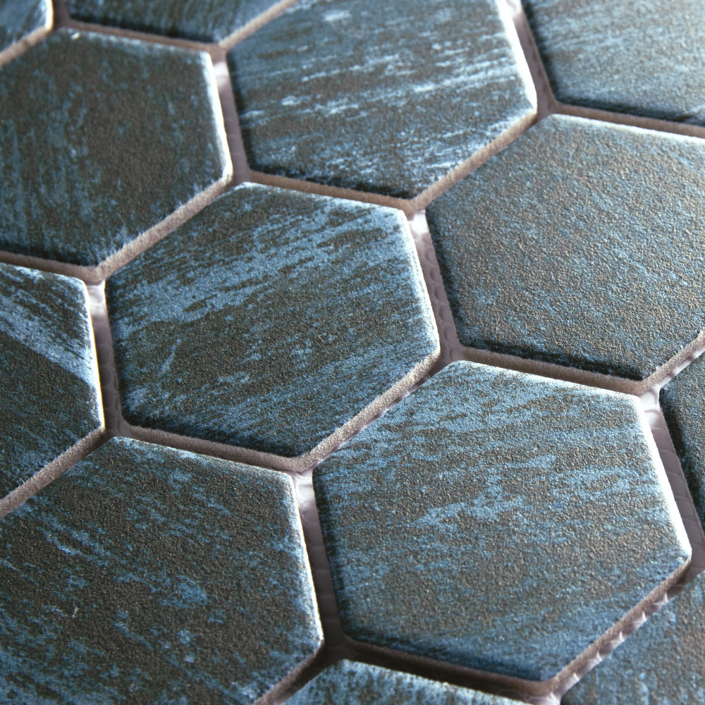 Cassis 2″ Hex Black 11-1/8 in. x 12-5/8 in. Porcelain Mosaic Tile