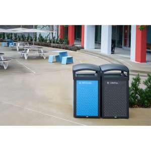 Rubbermaid Commercial, Decorative Plastic Mixed Recycling Panels, Large, Blue