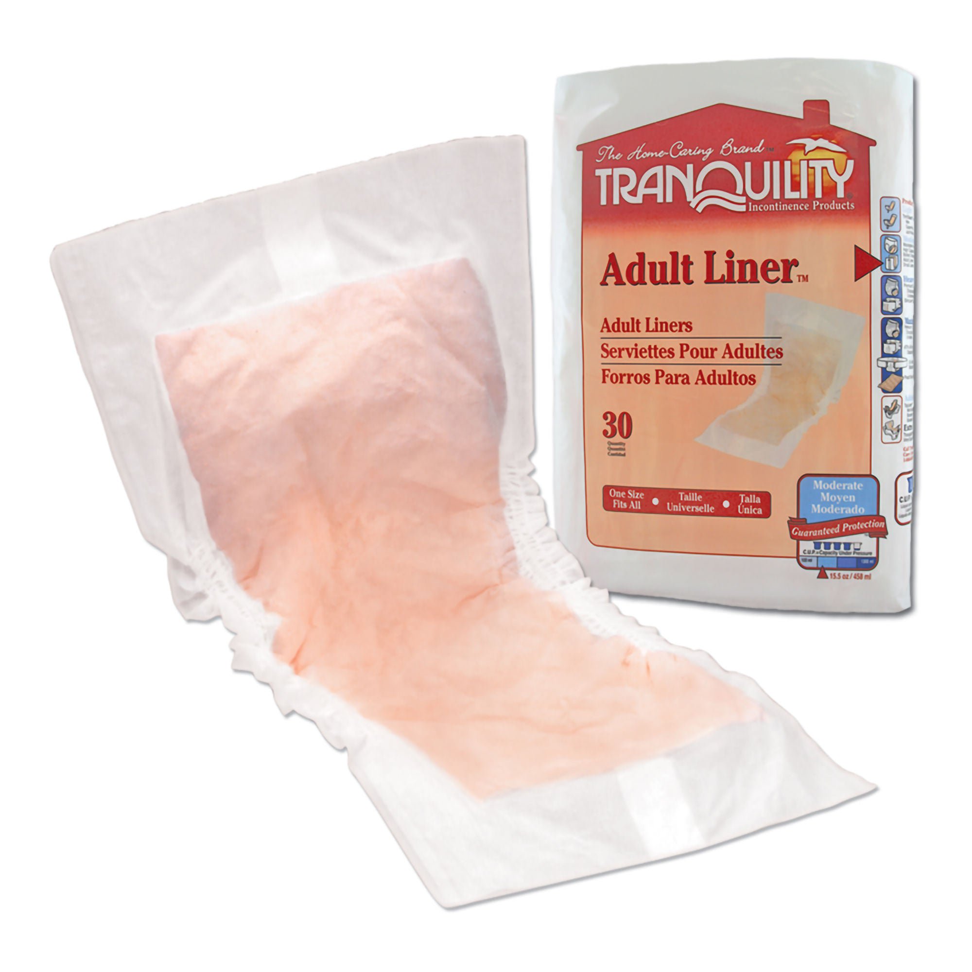 Tranquility® Moderate Incontinence Liner, 9 x 24 Inch
