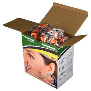 Impact, Pro-Guard, Disposable Foam Ear Plugs, Non-Corded, Orange