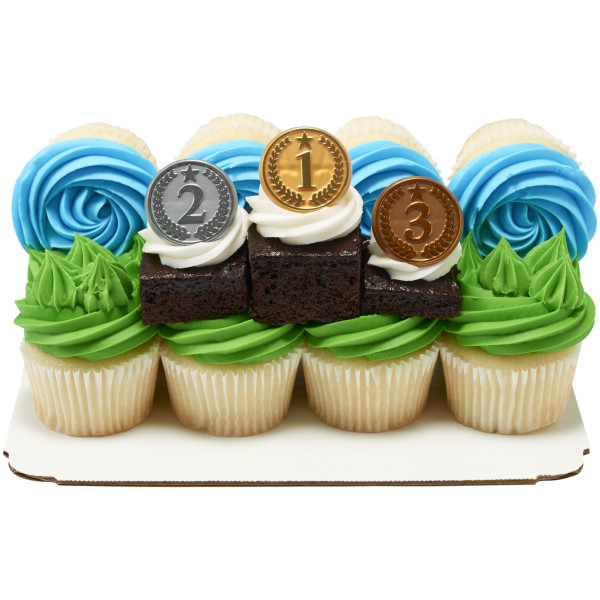 Gold, Silver, and Bronze Medal Foil Cupcake Rings