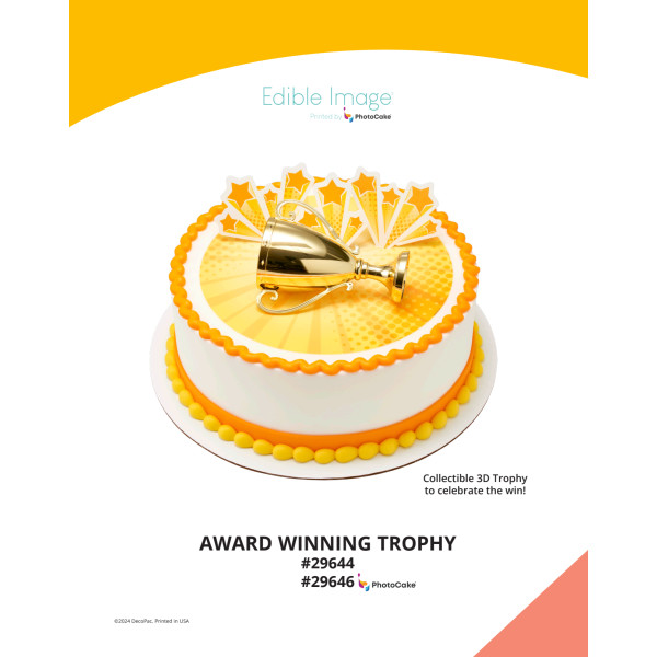Award Winning Trophy The Magic of Cakes® PhotoCake® Enhanced Round Background Page