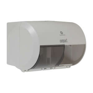 GEO56797A, Georgia Pacific,  Compact 2-roll Side-by-side Coreless High-capacity Toilet Paper Dispenser, White