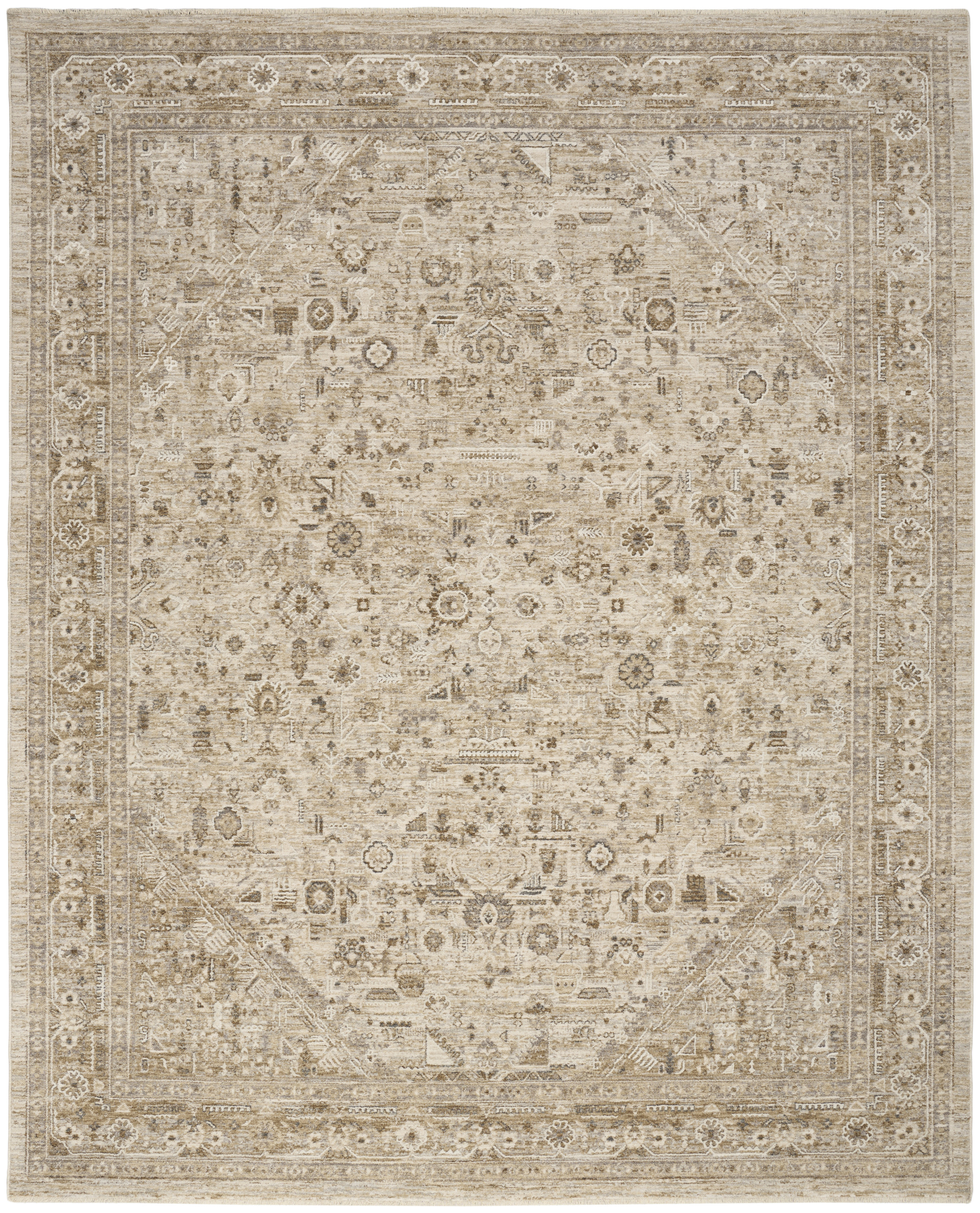 Nourison Retreat 9'6" x 13'2" Beige Vintage Indoor Rug