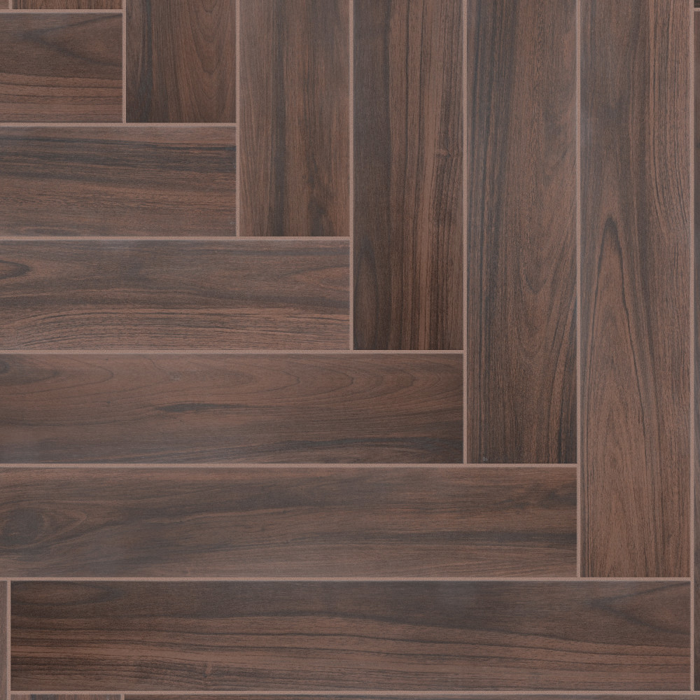 Mt Royale Walnut 6x35.5 Rectangle Porcelain Floor and Wall Digital Pattern