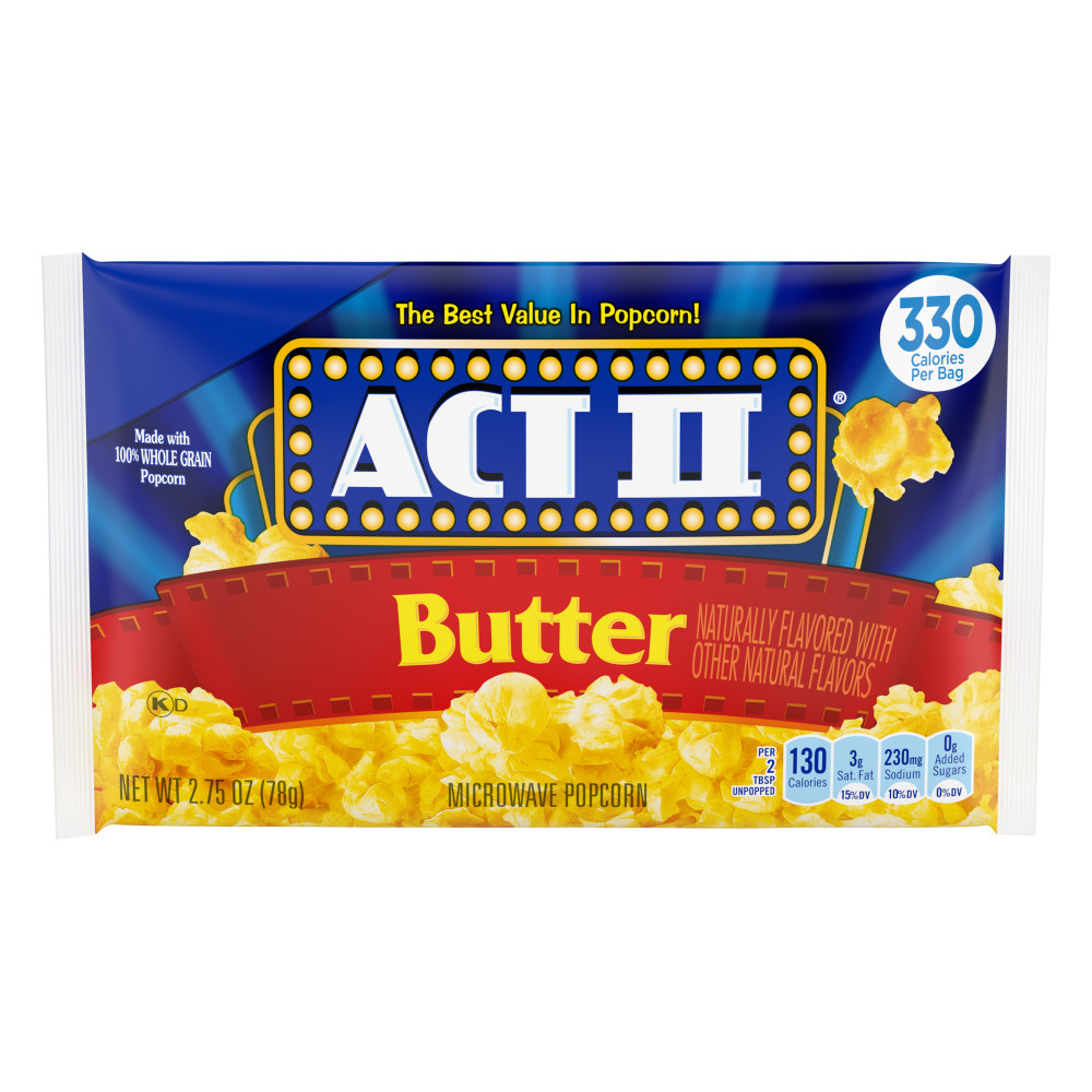 ACT II Butter Popcorn - 4 Boxes of 18, 2.75oz/bag | Conagra Foodservice