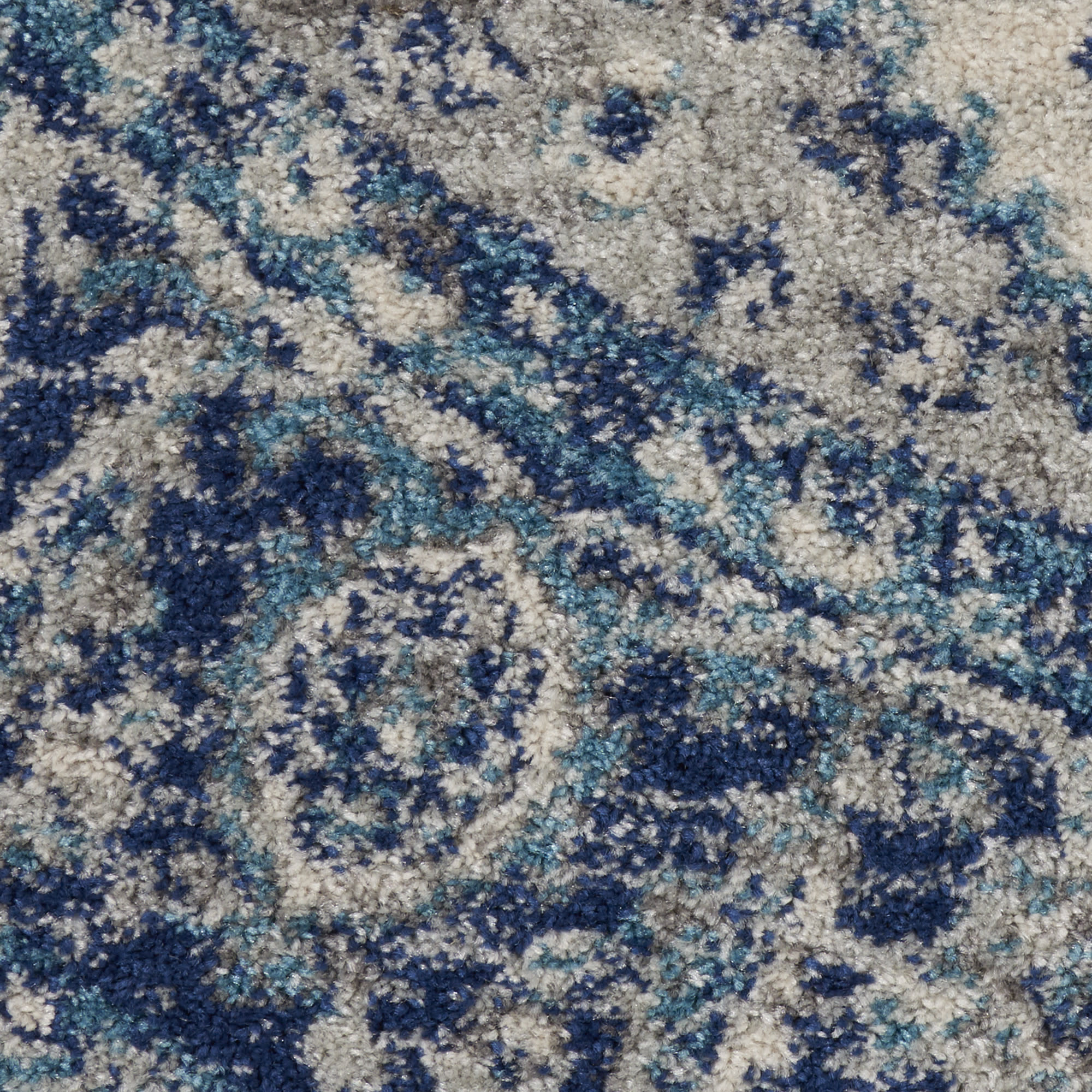 Nourison Tranquil 4' x Round Ivory Light Blue Vintage Indoor Rug