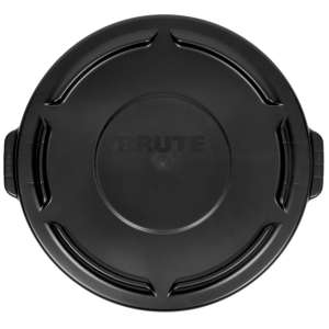 Rubbermaid Commercial, BRUTE Executive Series, Self-Draining, Round, Resin, 32 gal, Black, Receptacle Lid