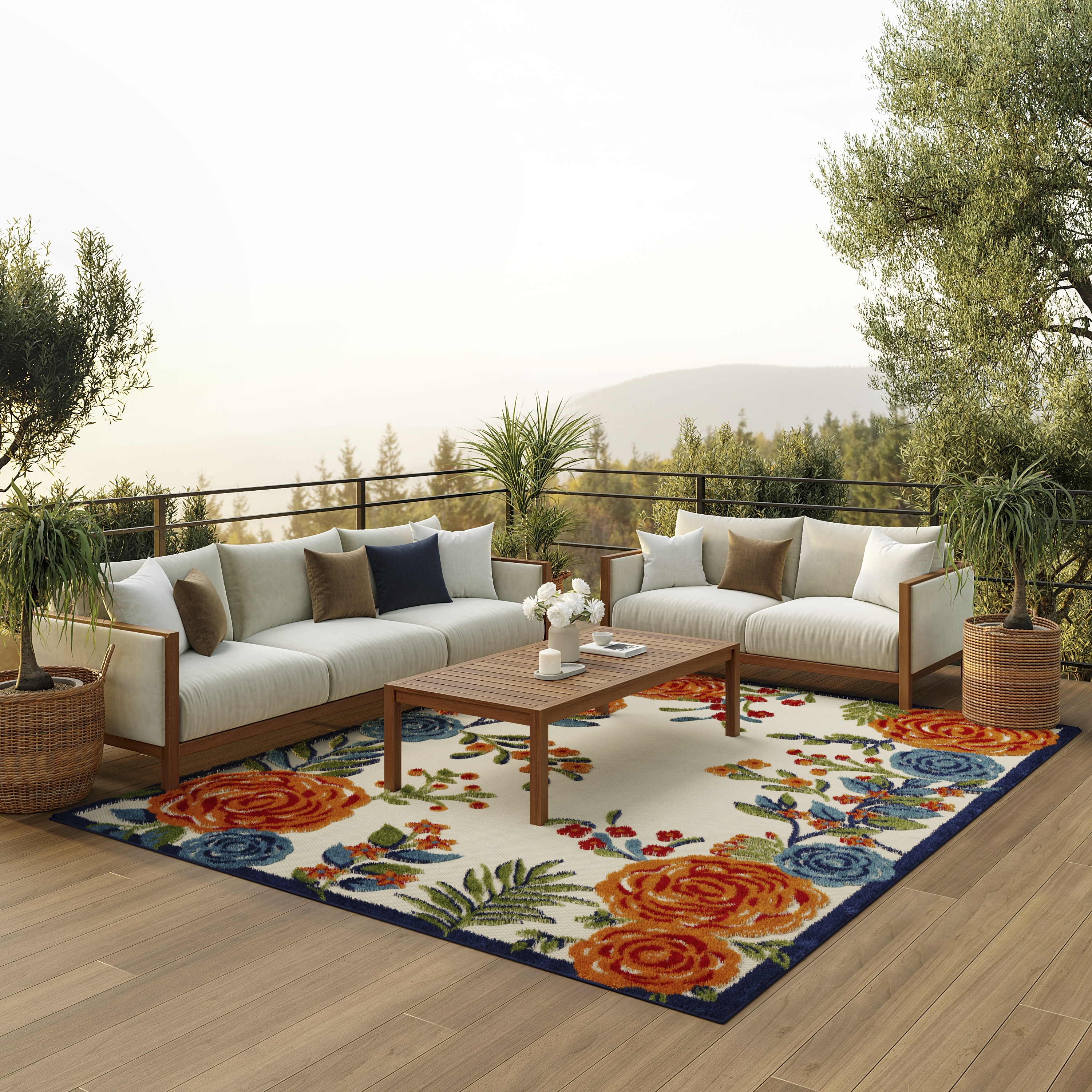 Nourison Aloha 7'10" x 10'6" Multicolor Contemporary Rug