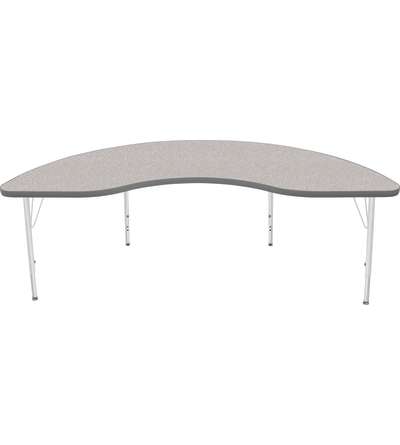 Creative Colors® Activity Table, Kidney, 36" x 72", Gray Nebula Top Color, Graphite Edge Color, Standard Leg Height, Platinum Si