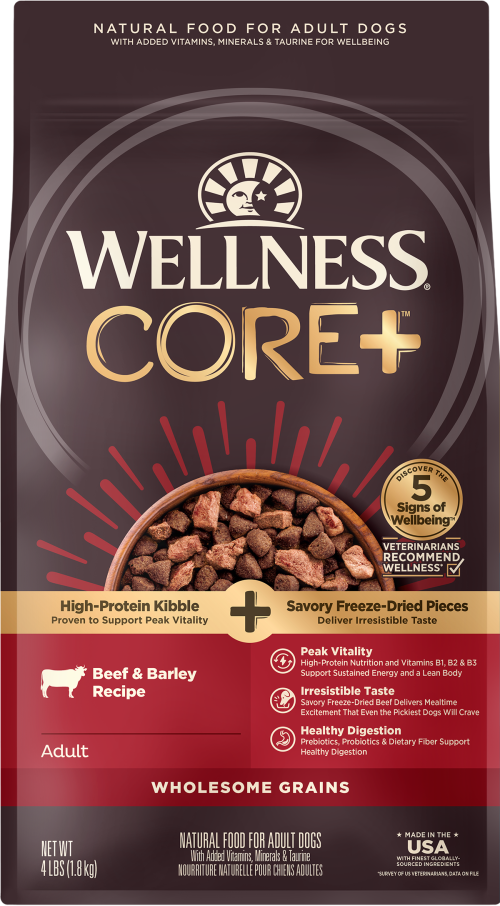 Wellness CORE+ Wholesome Grains Beef & Barley