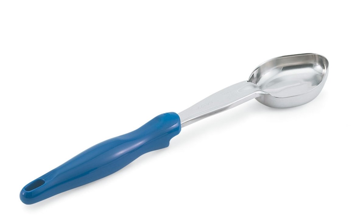 2-ounce one-piece heavy-duty solid oval bowl Spoodle® utensil with blue nylon handle