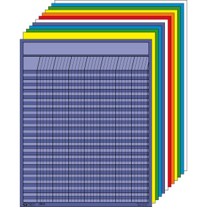Vertical Incentive Chart, 28" x 22", Assorted Colors, Pack of 12