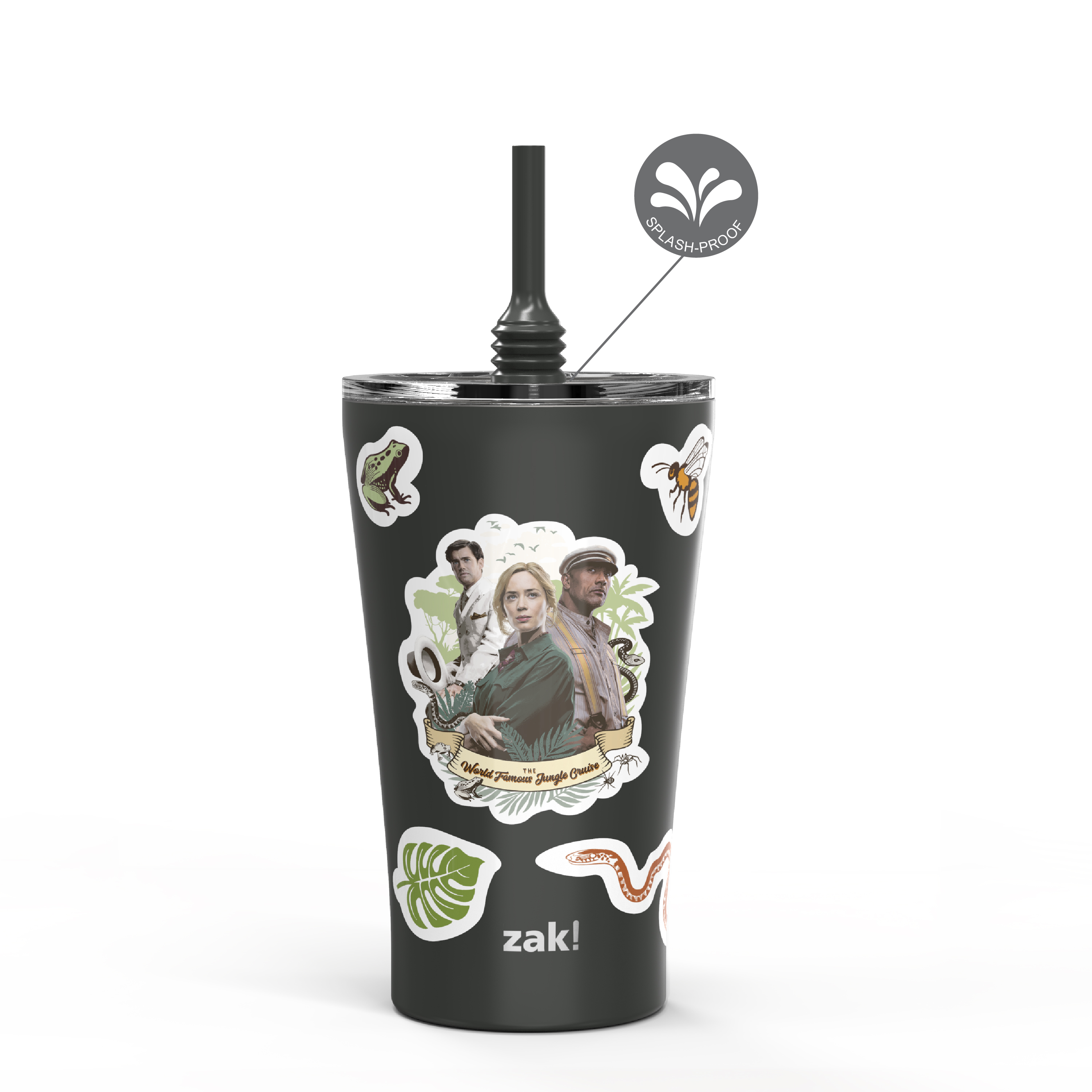 Jungle Cruise 20 ounce Insulated Tumbler with Stickers, Frank and Lily slideshow image 1
