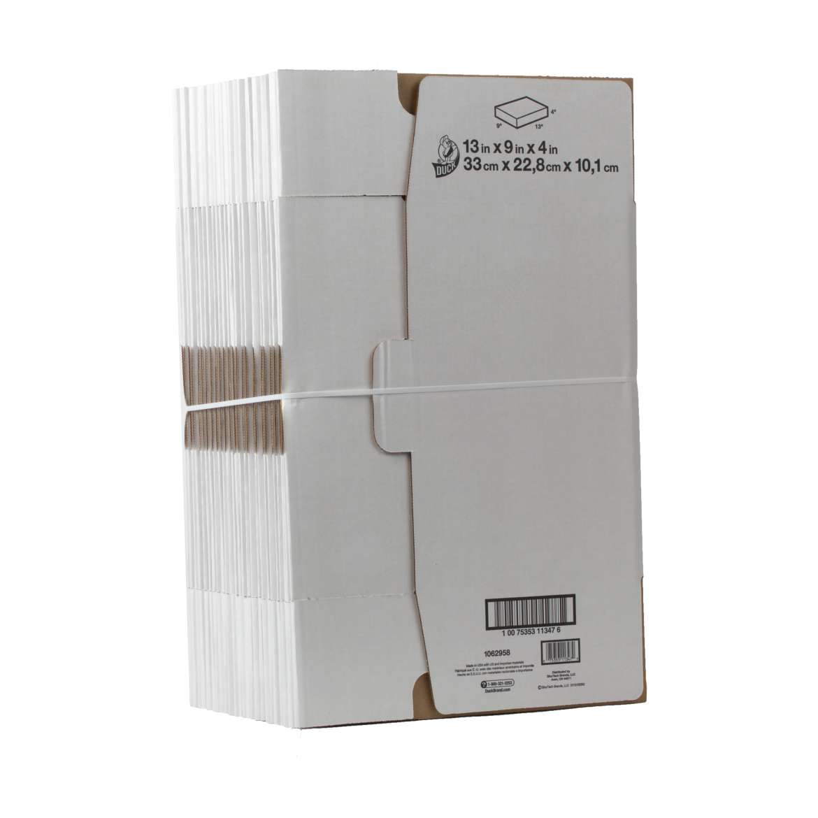 Duck® Brand Self-Locking Mailing Box - White, 25 pk, 13 in. x 9 in. x 4 in. Image