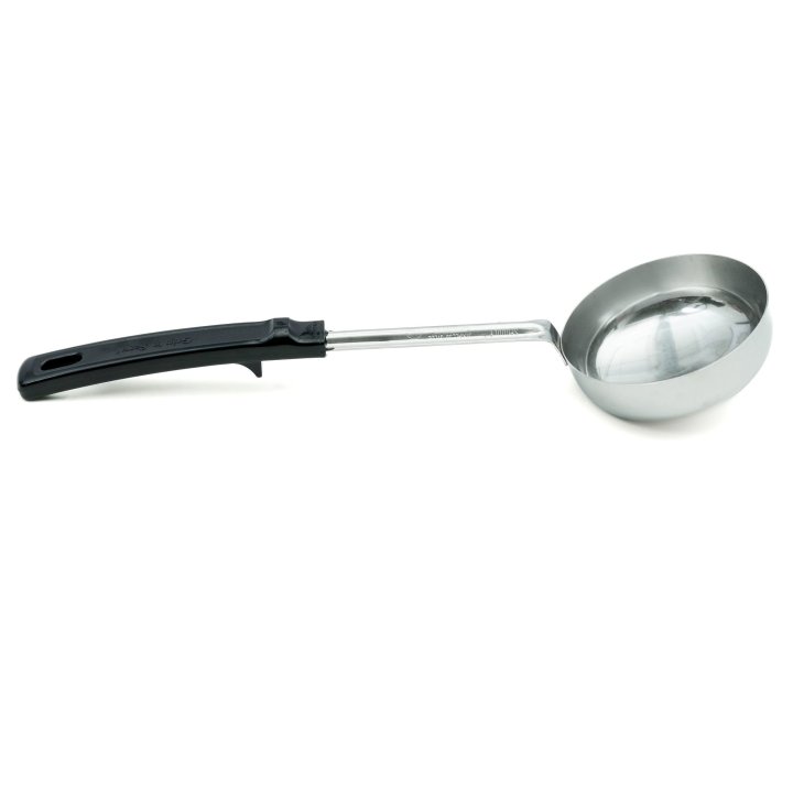 8-ounce solid round Spoodle® utensil with black Grip ‘n Serv® handle